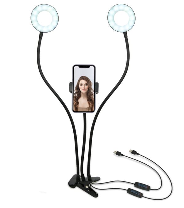 United VBL2177 Dobbelt Ringlys med mobilholder