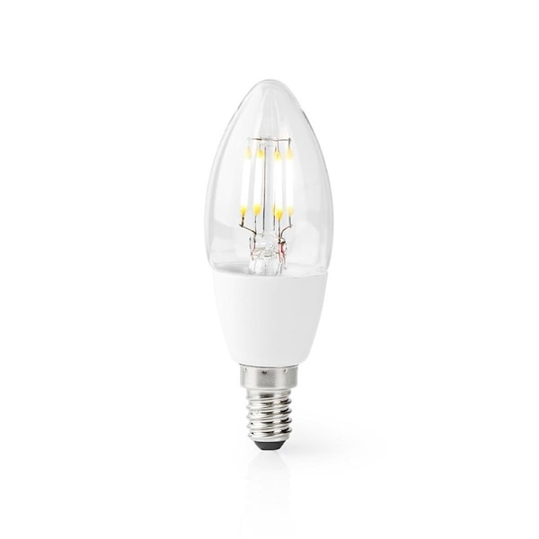 Nedis SmartLife LED Glødepære | Wi-Fi | E14 | 400 lm | 5 W | Varm Hvid | 2700 K | Glas | Android™ / IOS | Stearinlys | 1 stk