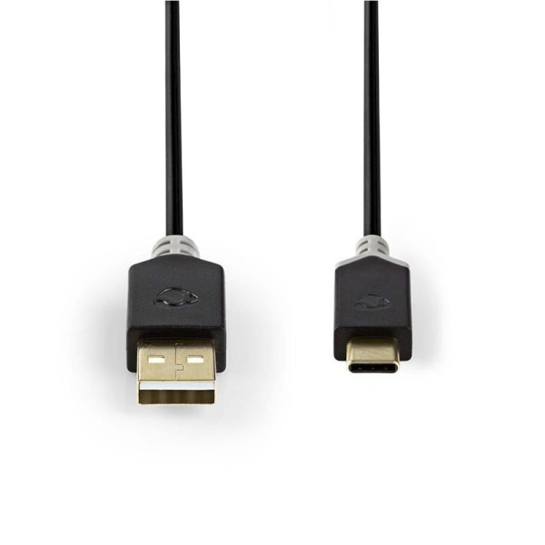 Nedis USB kaapeli | USB 2.0 | USB-A Uros | USB-C™ Uros | 60 W | 480 Mbps | Kullattu | 1.00 m | Pyöreä | PVC | Antrasiitti | Ikkunallinen laatikko