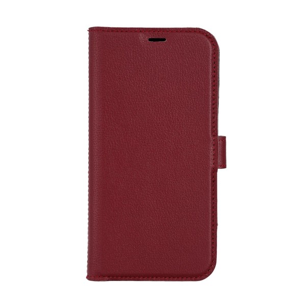 Essentials iPhone 15 læder Mag pung, aftagelig, magnetisk, r Röd