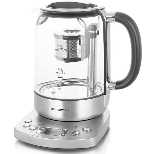 Emerio Vatten/Tekokare 1,7l Glas Temp