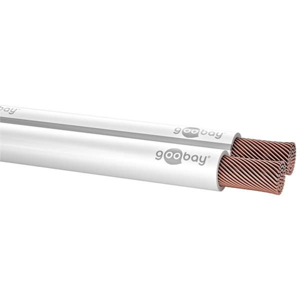 Goobay Högtalarkabel vit CCA 10 m rulle, tvärsnitt 2 x 4,0 mm²