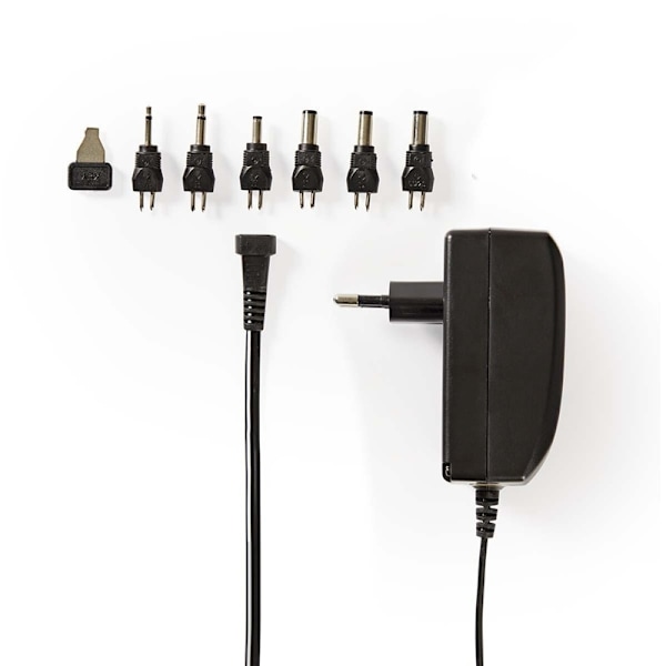 Nedis Universal AC Power Adapter | 24 W | 9 - 24 V DC | 1.80 m | 1.0 A - 1.5 A A | 6 plug(s) | Sort