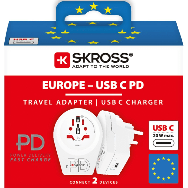 SKROSS C20PD Reseadapter Europa USB-C PD 20W
