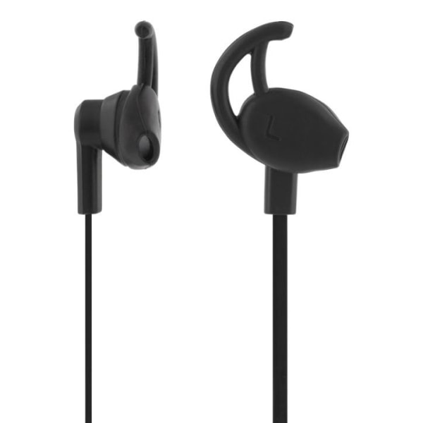 STREETZ stay-in-ear headset, 1-button remote, 3.5mm, microphone, Svart