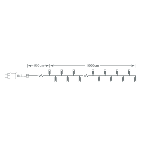 NORDIC HOME LED Ljusslinga, inomhus/utomhusbruk, 10 m