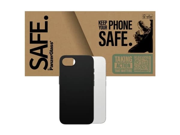 PanzerGlass Case, iPhone 16e, Black Transparent