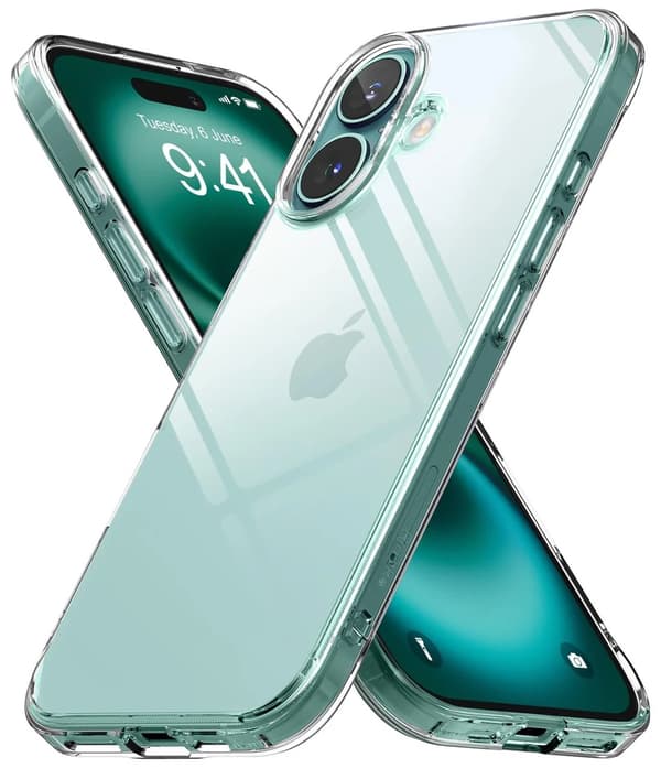 iPhone 16 slimmat skal, Soft TPU Protection, Transparent Transparent
