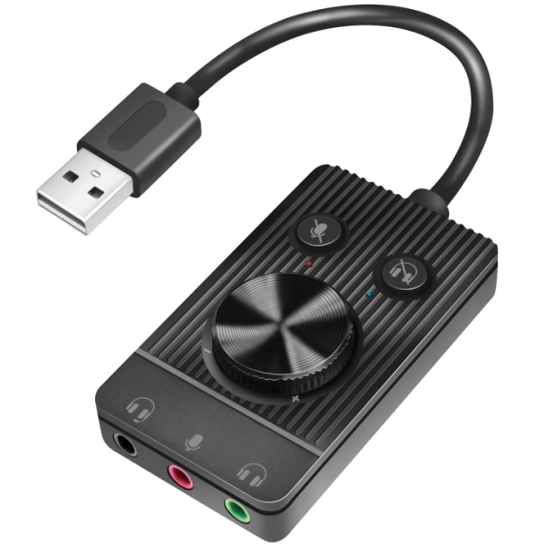 LogiLink USB-äänikortti äänenvoimakkuuden säätimellä