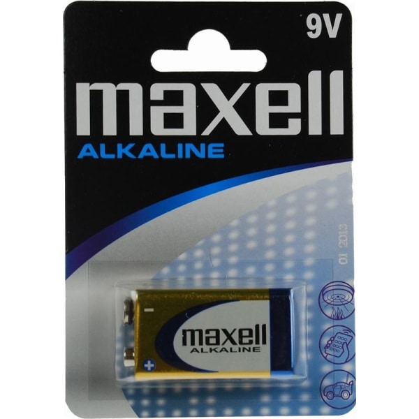 Maxell batteri, 9V/6LR61, Alkaline, 1-pack