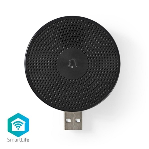 Nedis SmartLife Soittokello | Wi-Fi | Tarvikkeet tuotteelle: WIFICDP10GY / WIFICDP30WT / WIFICDP40CWT | USB Virta | 4 ääntä | 5 V DC | Säädettävä ääne