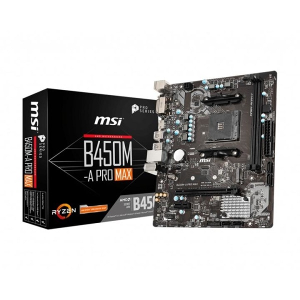 MSI B450M-A PRO MAX moderkort AMD B450 Uttag AM4 micro ATX