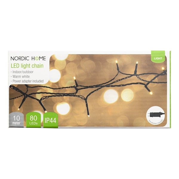 NORDIC HOME LED Ljusslinga, inomhus/utomhusbruk, 10 m