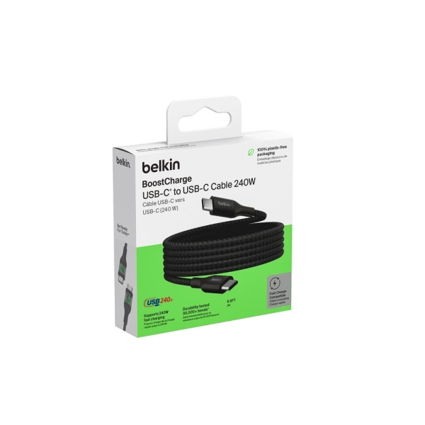 Belkin BOOST CHARGE 240W USB-C to USB-C Cable, 2m, Black