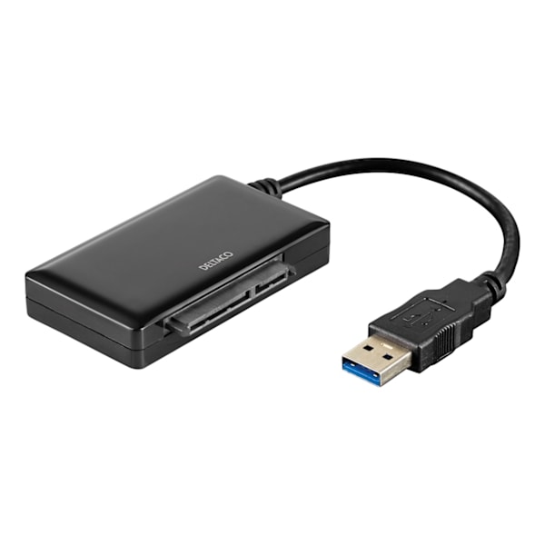 DELTACO USB 3.0 to SATA 6Gb/s adapter, for 2,5/3,5" hdd, black