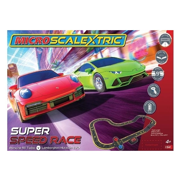 SCALEXTRIC Micro Super Speed Race Set Lamborghini vs Porsche