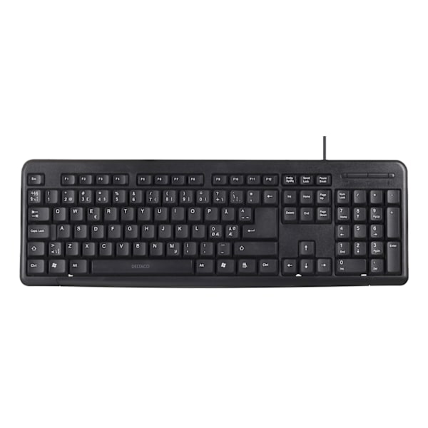 DELTACO tastatur, nordisk layout, USB, sort