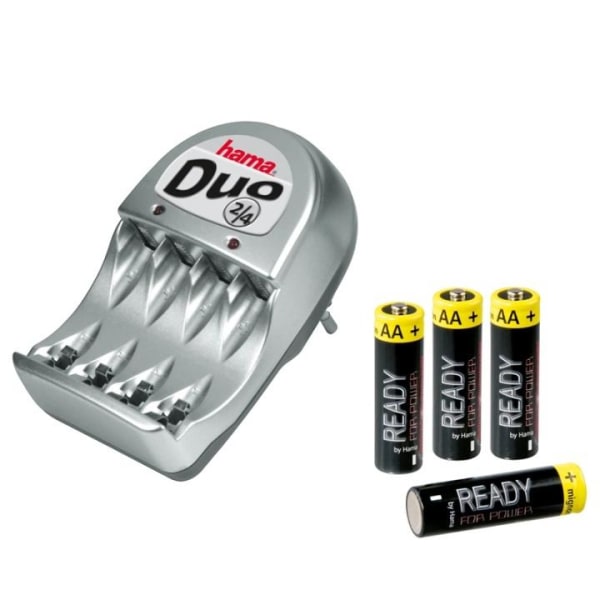 HAMA Batterilader Duo Inkl. 4x AA 1,2V/1200mAh