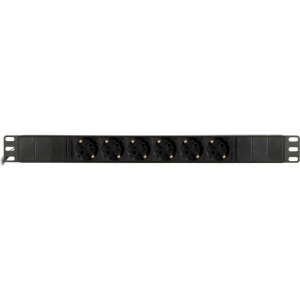 DELTACO Grenuttag, 6xCEE 7/4, 1xCEE 7/7, 2m kabel, svart (GT-852