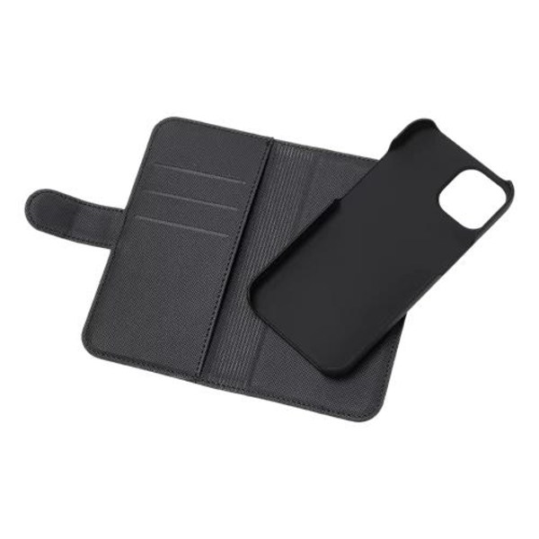 DELTACO plånboksfodral 2-i-1, iPhone 13/14 magnetiskt skal, svar Svart