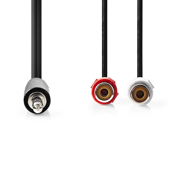 Nedis Stereoäänikaapeli | 3.5 mm uros | 2x RCA Naaras | Niklattu | 0.20 m | Pyöreä | Laatikko