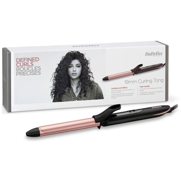 Babyliss C450E Locktång 19 mm med 6 värmelägen Svart, Pink gold