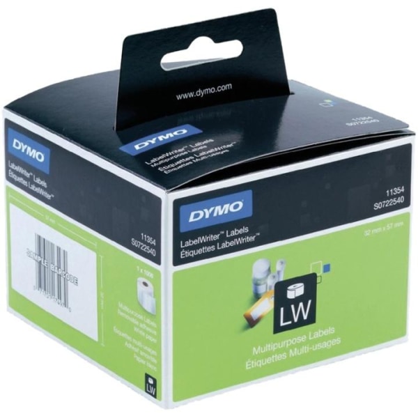 DYMO LabelWriter hvide universal etiketter, 57x32 mm, 1-pack(100