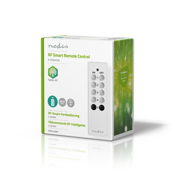 Nedis RF Fjernbetjening | 4 Kanaler | Programmerbare knapper