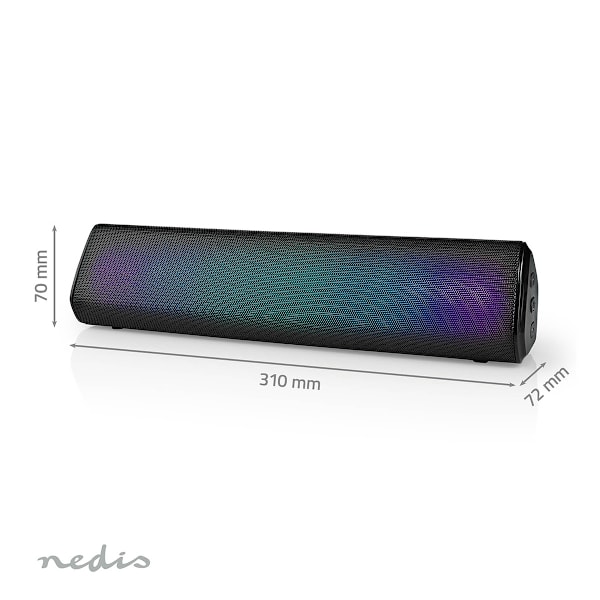 Nedis Bluetooth® højttaler | Maksimal batteritid: 6 timer | Borddesign | 18 W | Stereo | Indbygget mikrofon | Kan parres | Sort