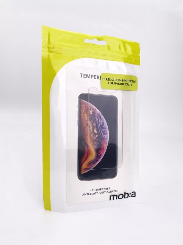 moba iPhone XR/11, härdat glas Transparent