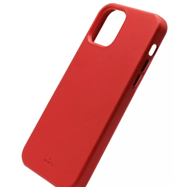 Puro iPhone 12/12 Pro SKY -kuori, nahkainen look, punainen Röd