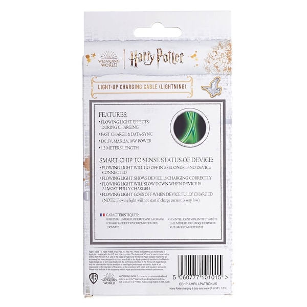 HARRY POTTER USB A to Lightning Light-Up 1.2m