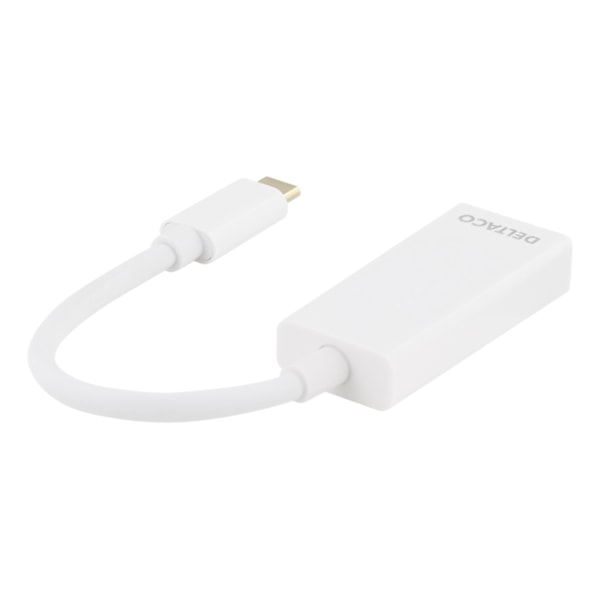 DELTACO sovitin USB 3.1 - DP, Type C uros - DP naaras, 4K, UHD, valk.