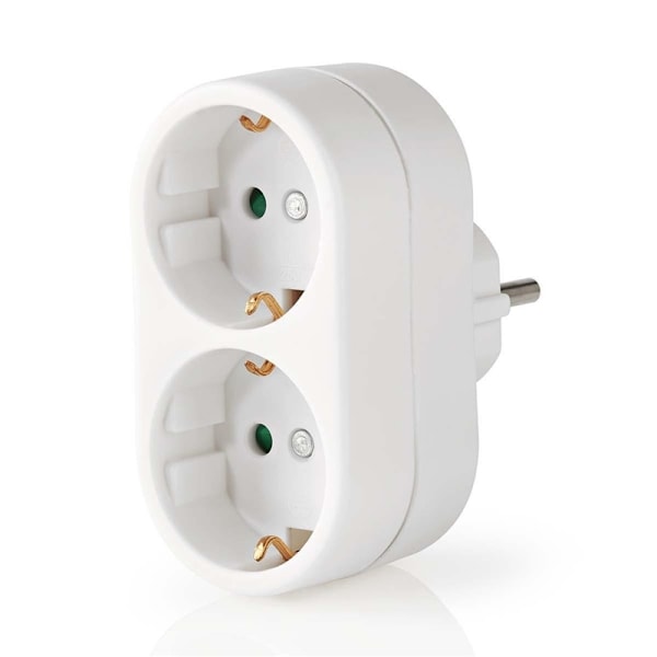 Nedis Eluttag Splitter | Typ F (CEE 7/7) | 250 V AC 50 Hz | Jordad kontakt / Typ F (CEE 7/7) | 250 V AC 50/60 Hz | 16.0 A | 3500 W | Vit