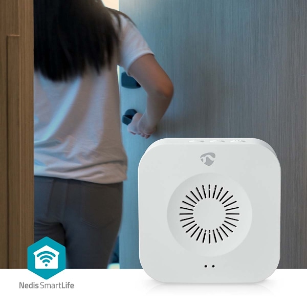 Nedis SmartLife Ringklocka | 433 MHz | Tillbehör till: WIFICDP10GY / WIFICDP30WT / WIFICDP40CWT | Batteridriven / USB ström | 4 Ljud | 4.5 V DC / 5 V