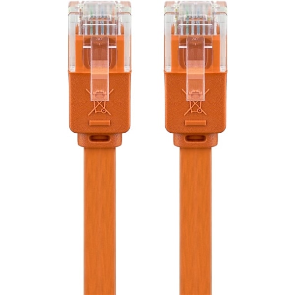 Goobay CAT 6 platt patchkabel, U/UTP, orange kopparledare (CU), 1.5 m
