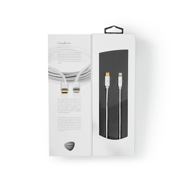 Nedis Lightning Kaapeli | USB 2.0 | USB-C™ Uros | Apple Lightning 8-Pin | 480 Mbps | Kullattu | 2.00 m | Pyöreä | Nailon / Punottu | Alumiini | Laatik