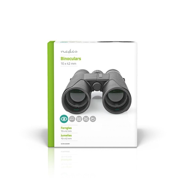 Nedis Kikkert | Forstørrelse: 10 x | Objektivlinsediameter: 42 mm | Synsfelt: 96 m | Rejsetaske inkluderet | Sort