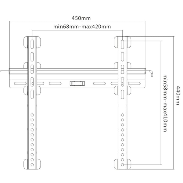 DELTACO, fixed slim wall, 32"-55", 55kg, 200x200-400x400