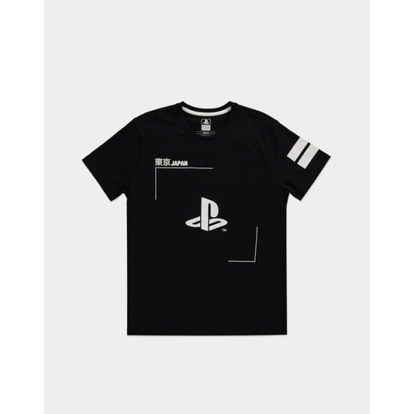 Sort og hvid PlayStation - T-shirt, XL