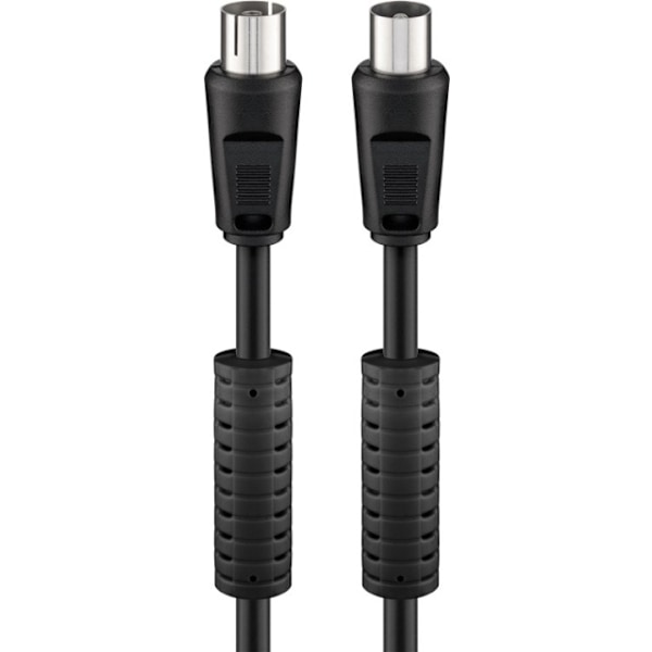 Goobay Antennkabel med ferrit (80 dB), dubbelskärmad koaxial-plugg > koaxial-plugg (helt skärmad), 2.5 m