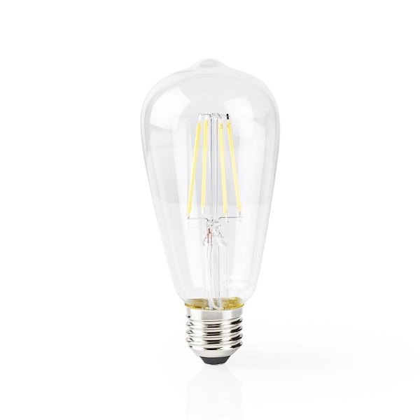 Nedis SmartLife LED Glødepære | Wi-Fi | E27 | 500 lm | 5 W | Varm Hvid | 2700 K | Glas | Android™ / IOS | ST64 | 1 stk