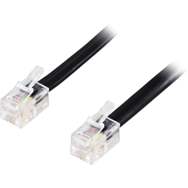 Deltaco Modular cable 4P4C(RJ9/RJ10/RJ22) 2m, black
