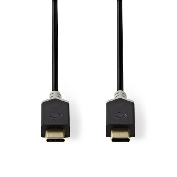 Nedis USB kaapeli | USB 3.2 Gen 2 | USB-C™ Uros | USB-C™ Uros | 100 W | 10 Gbps | Kullattu | 1.00 m | Pyöreä | PVC | Antrasiitti | Ikkunallinen laatik
