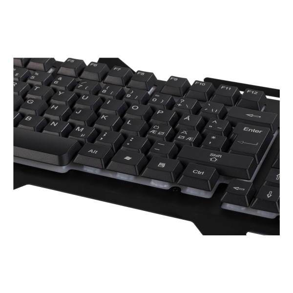 DELTACO GAMING RGB lit keyboard, metal frame, USB, black