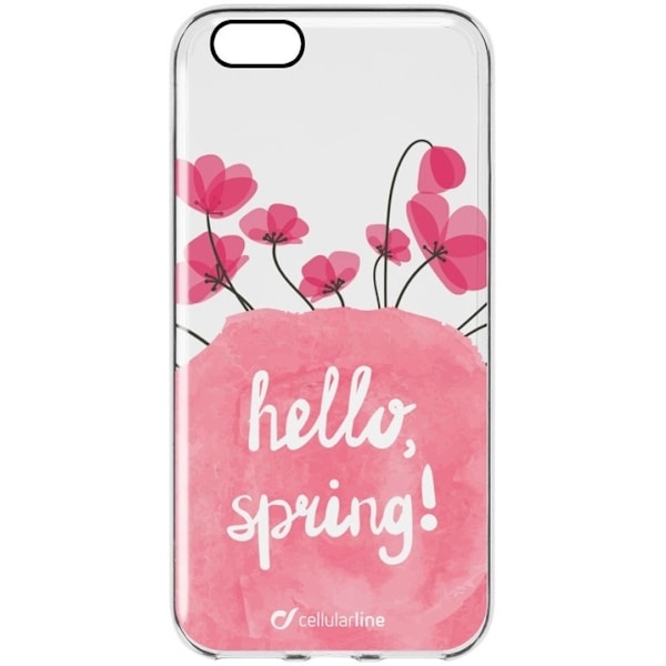 Cellularline Bloom, TPU kotelo iPhone 6/6S, läpinäkyvä, jossa kukkia Transparent