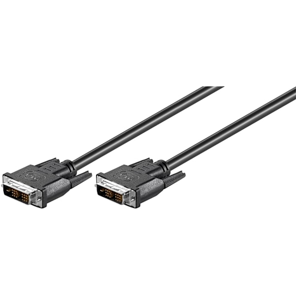Goobay DVI-D Full HD-kabel Single Link, forniklet DVI-D-stik enkelt link (18 + 1 ben) > DVI-D-stik enkelt link (18 + 1 ben), 2 m