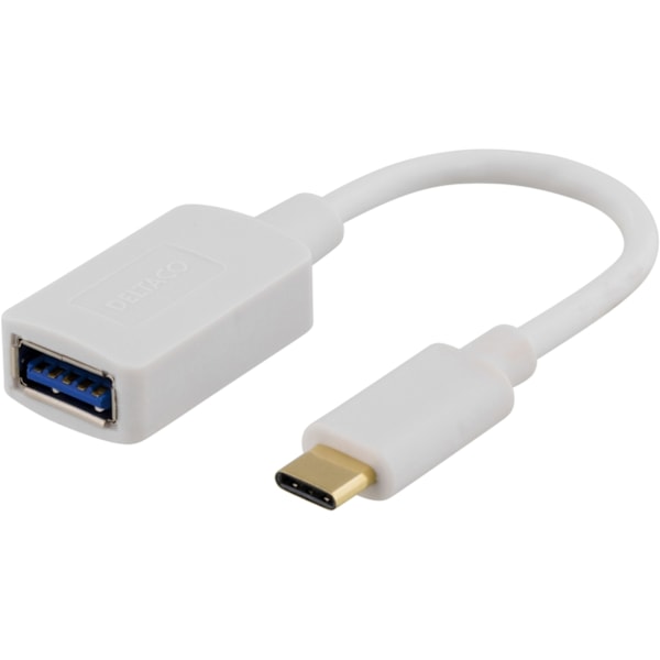 DELTACO USB-adapteri, USB 3.1 typ C uros - typ A naaras, Gen 1, valk.