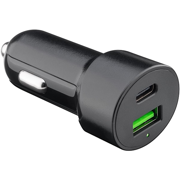 Goobay Dubbel USB-billadare USB-C™ PD (Power Delivery) (48 W) 48 W (12/24 V) USB-A/USB-C™ lämplig för enheter med USB-C™ (Power Delivery), t.ex. iPhon