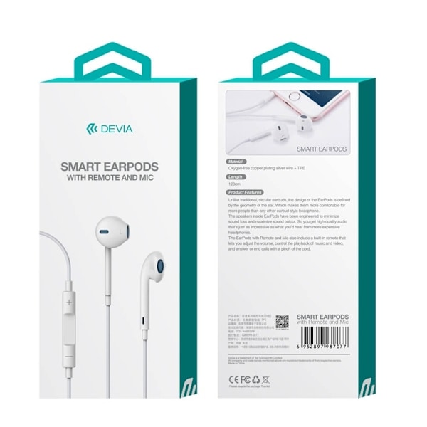 Smart in-ear headset, 3,5mm Vit